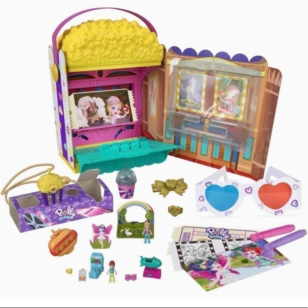 NWT-POLLY POCKET-UN-BOX-IT-POPCORN SHAPED BOX